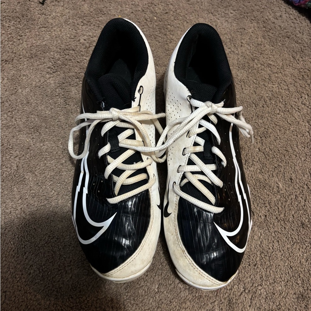 Black and White Athletic Nike Cleets